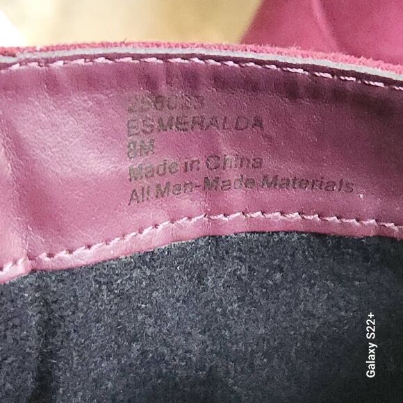 Eva & Zoe gorgeous suade burgandy ankle boots - Picture 7 of 9